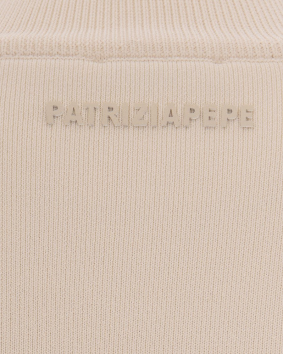 Patrizia Pepe Ultralight Down Coat With Sculpted Knit Detailing
