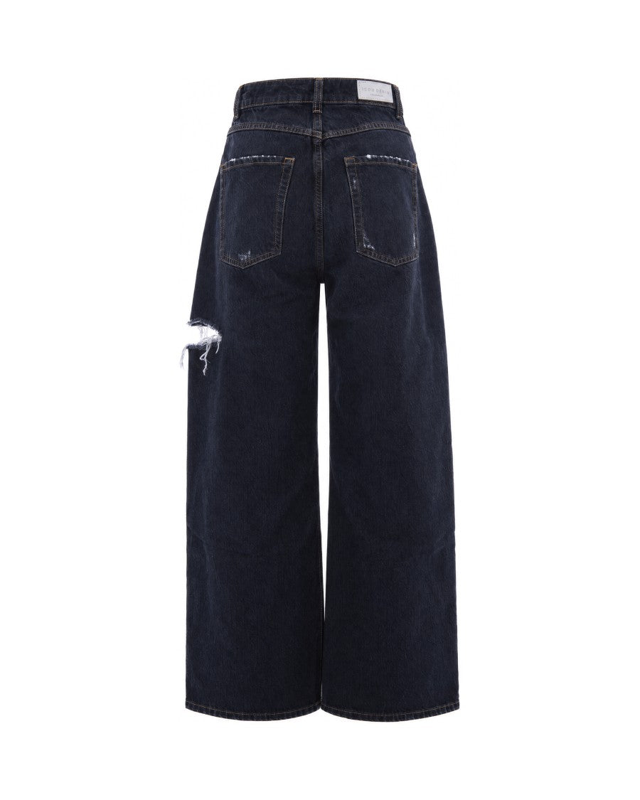 Icon Denim Noir Poppy Dark Wash Wide-Leg Denim Jeans
