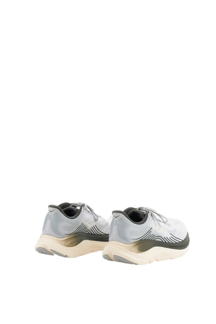 Hoka Grey Clifton 11 Mesh Low-Top Sneakers