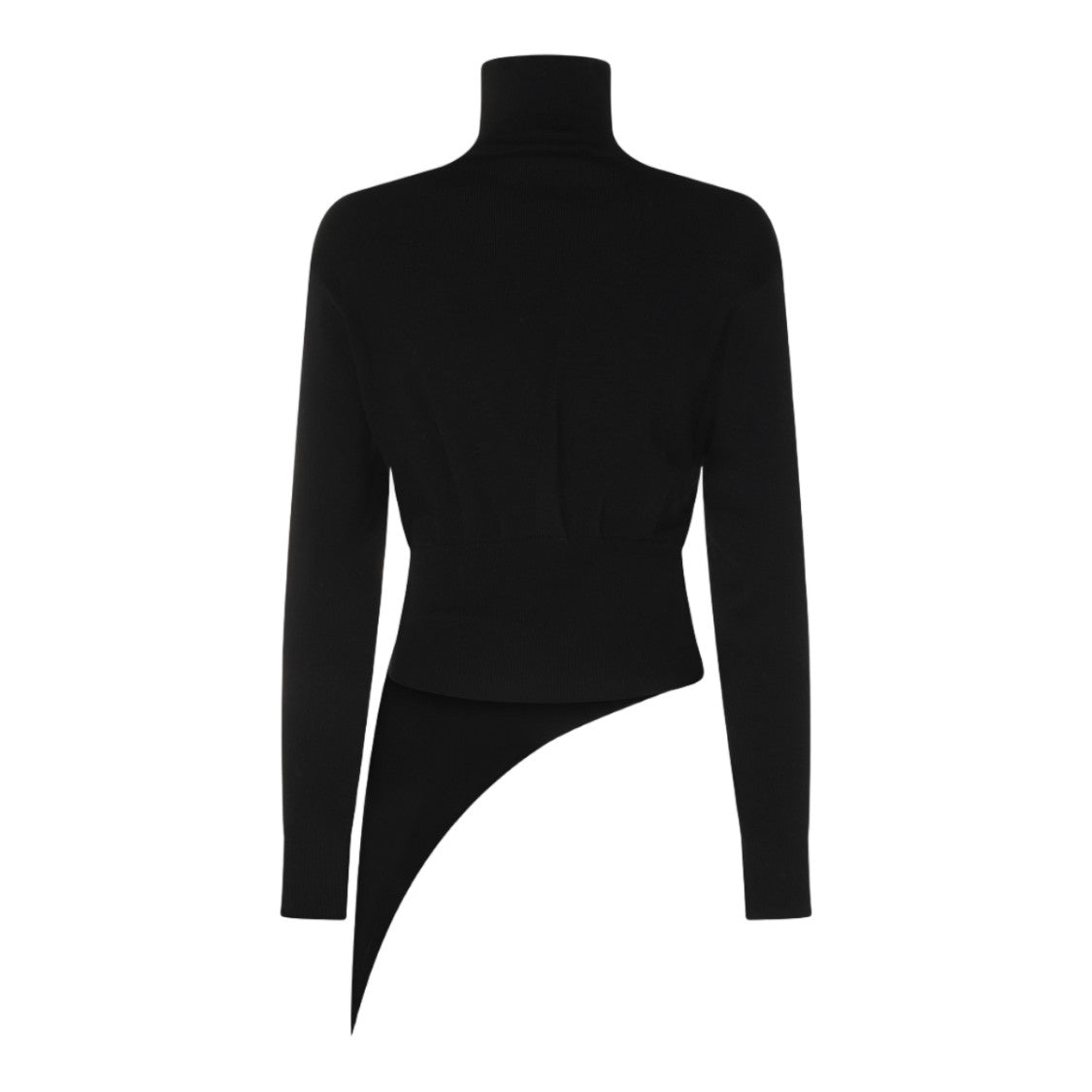 Lanvin Asymmetrical Black Turtleneck Sweater