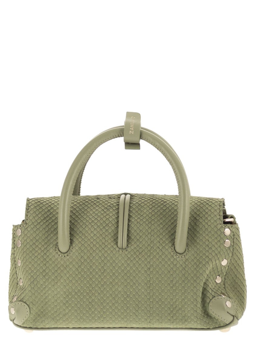 Zanellato Ayers Print Leather Bag With Gold Twist-Lock Closure