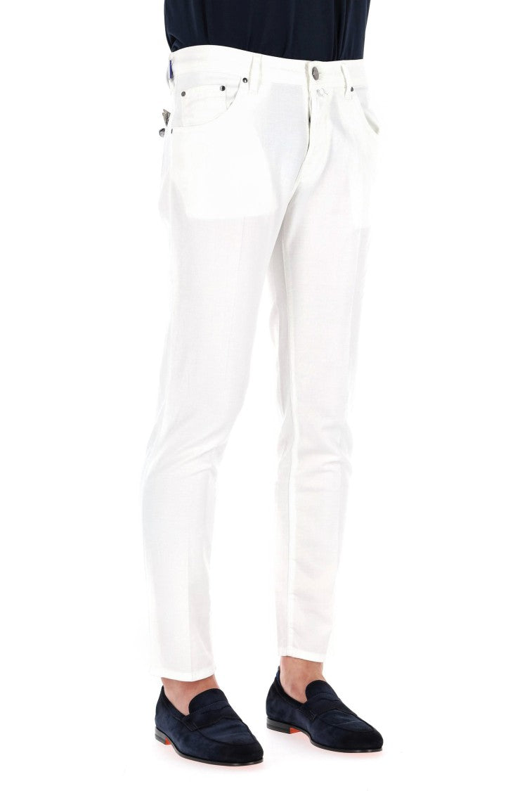 Jacob Cohen Scott Fit Color Cotton-Linen Elastane 5-Pocket Trousers