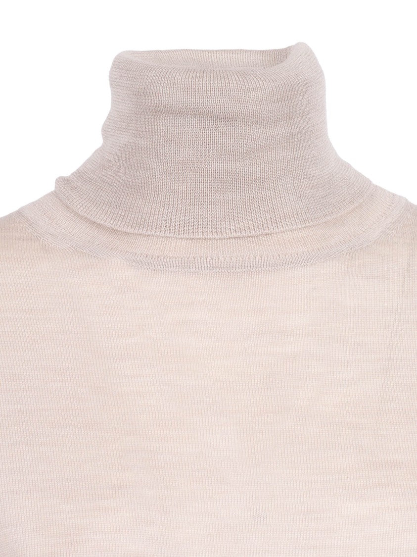 P.A.R.O.S.H. Slim Fit Turtleneck In Luxurious Wool-Silk-Cashmere Blend