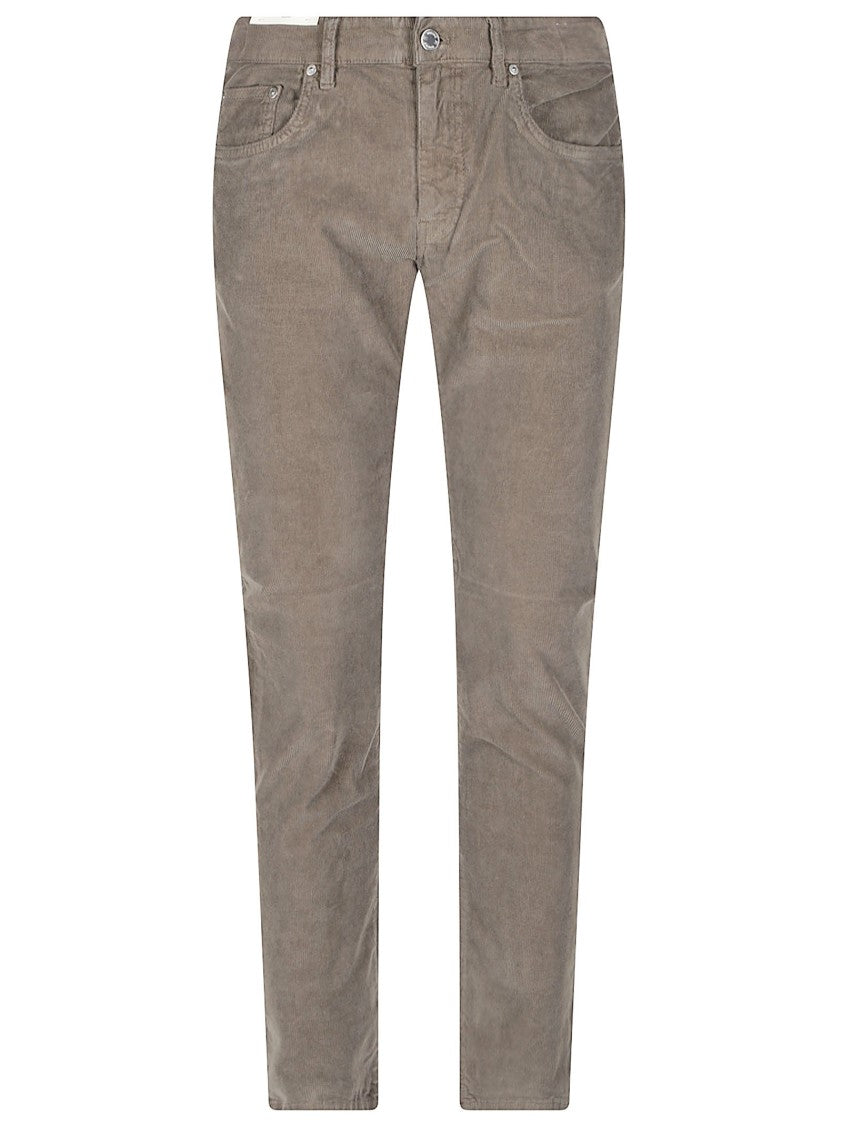 Pt Torino Taupe Swing Slim-Fit Five-Pocket Chino Pants