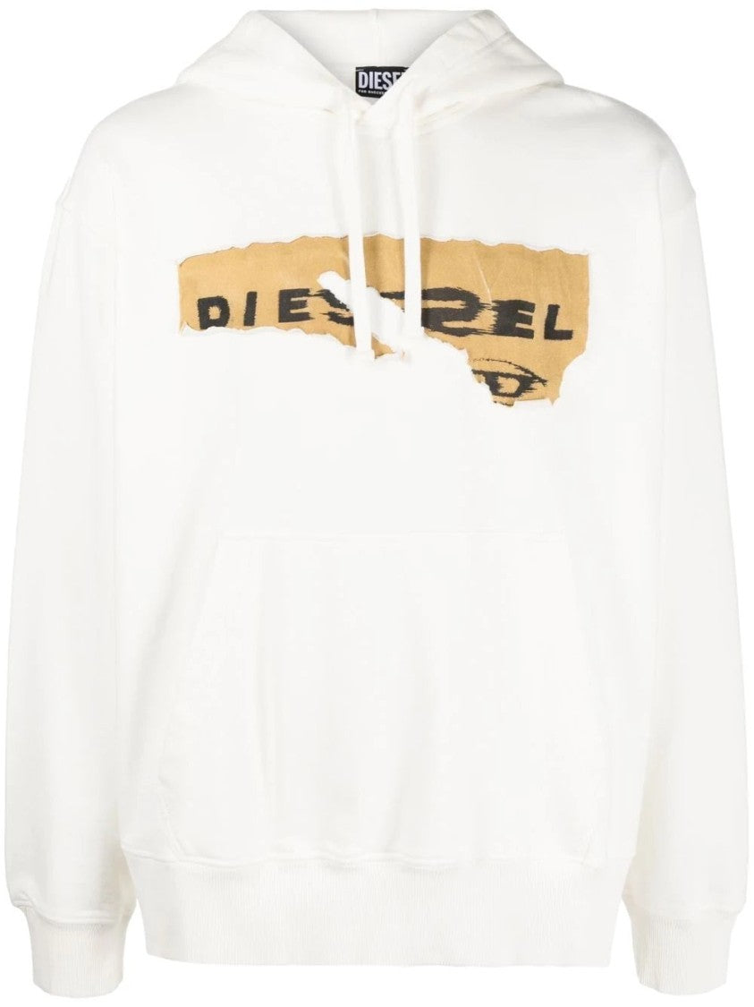 Diesel Relaxed Fit White Hoodie
