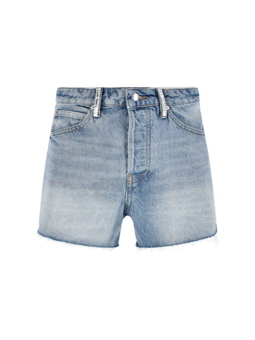 Alexander Wang Light Blue Cotton Mid-Rise Denim Shorts