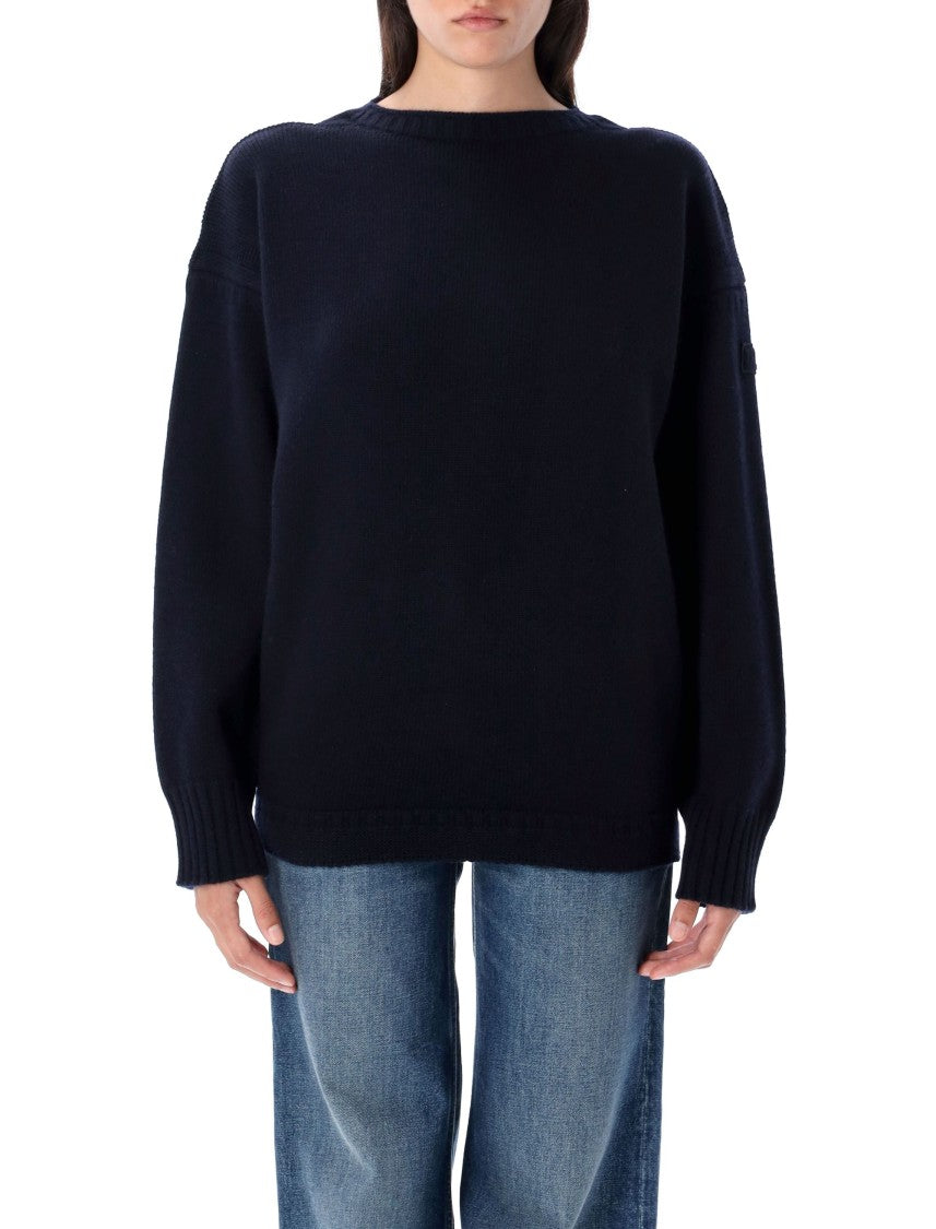 Chloé Boat Neck Relaxed Ribbed Sweater