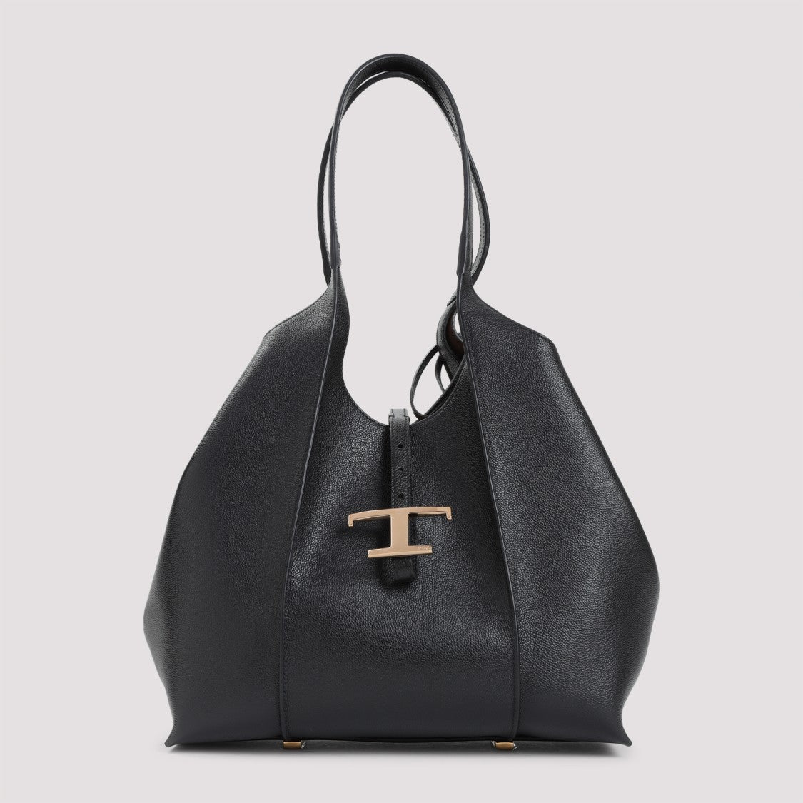 Tod's Black Grained Leather Shopper Bag
