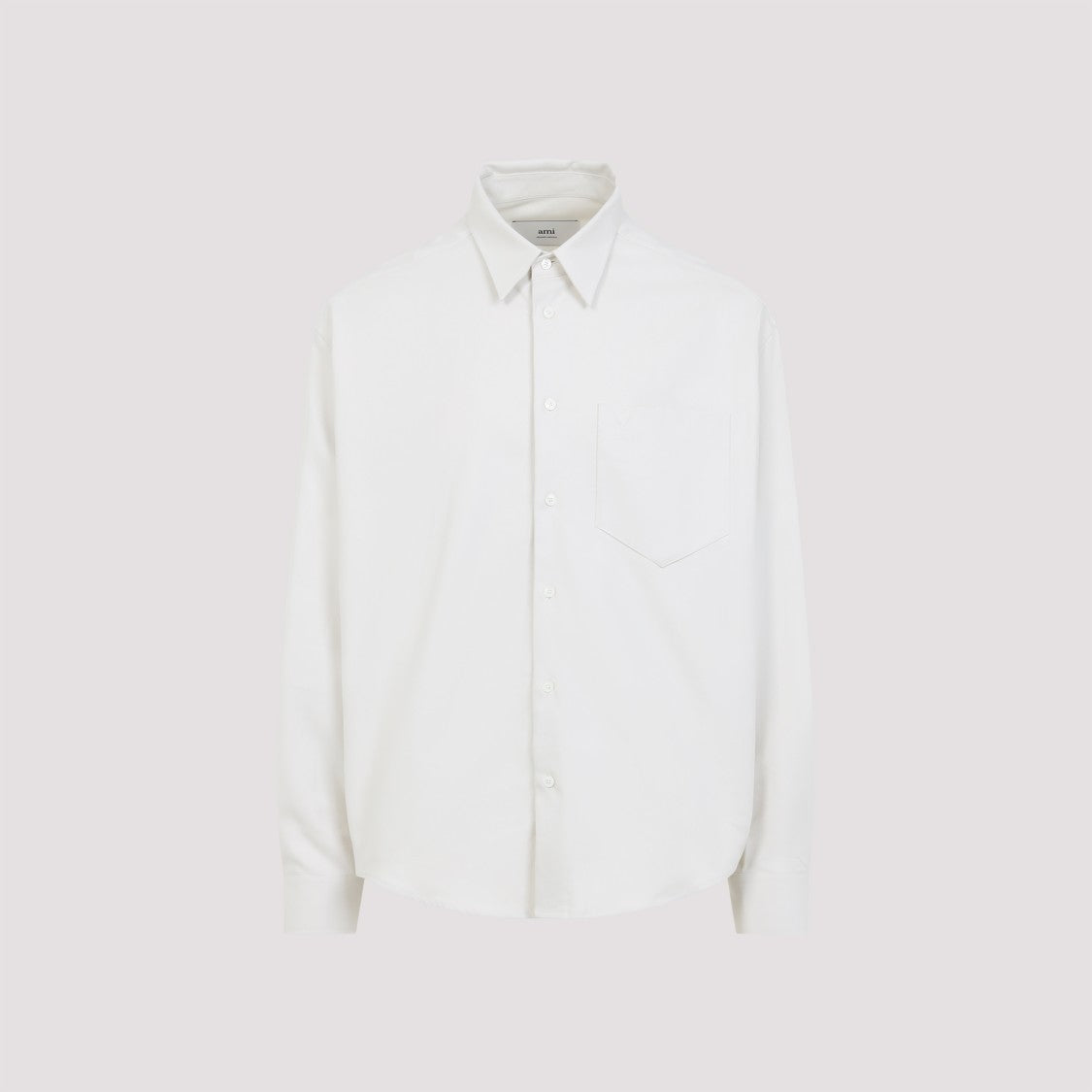 Ami Embossed Adc Light Ivory Cotton Shirt