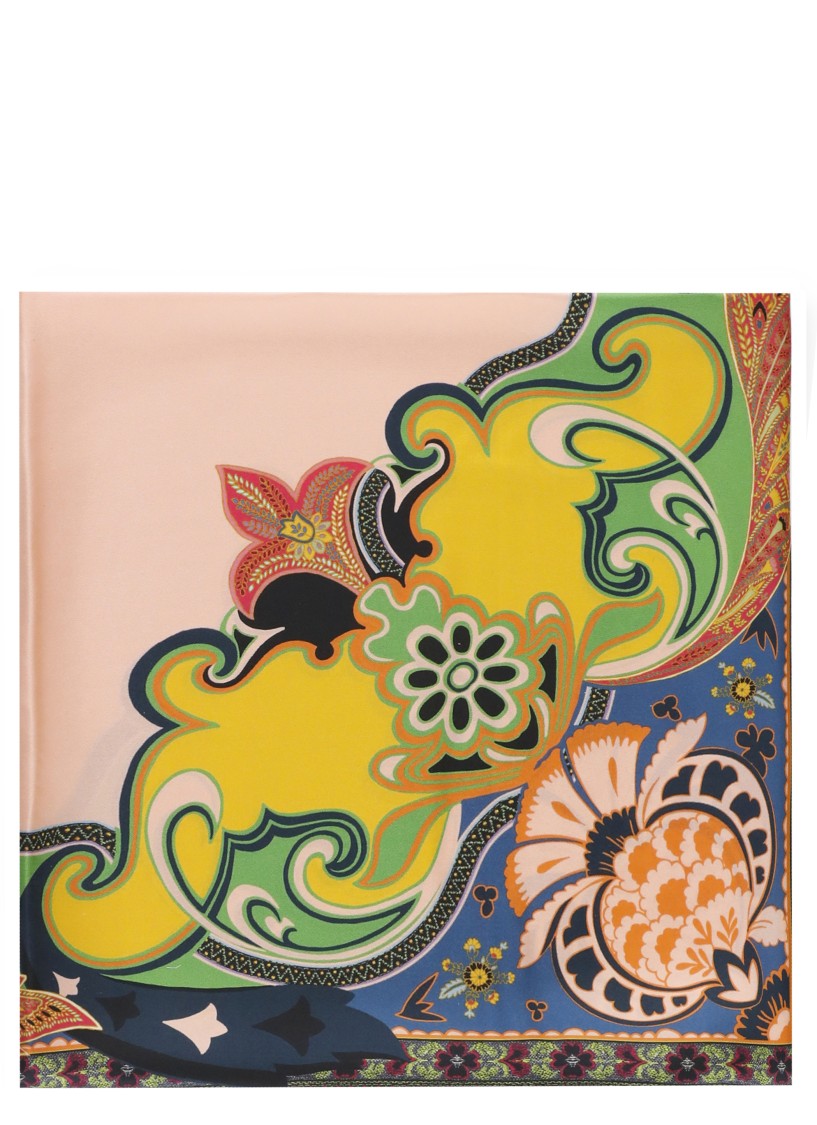 Etro Multicolor Silk Foulard With Paisley Motifs