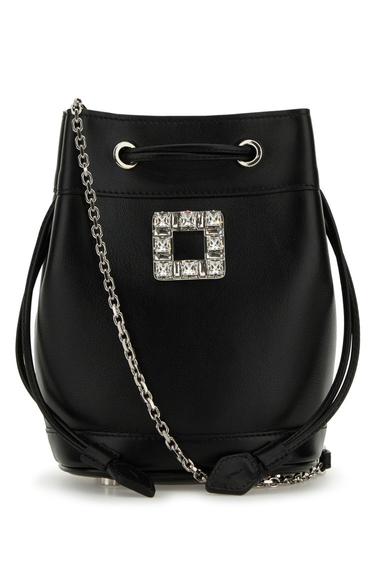 Roger Vivier Bucket Bag With Square Embellishment And Detachable Chain Strap