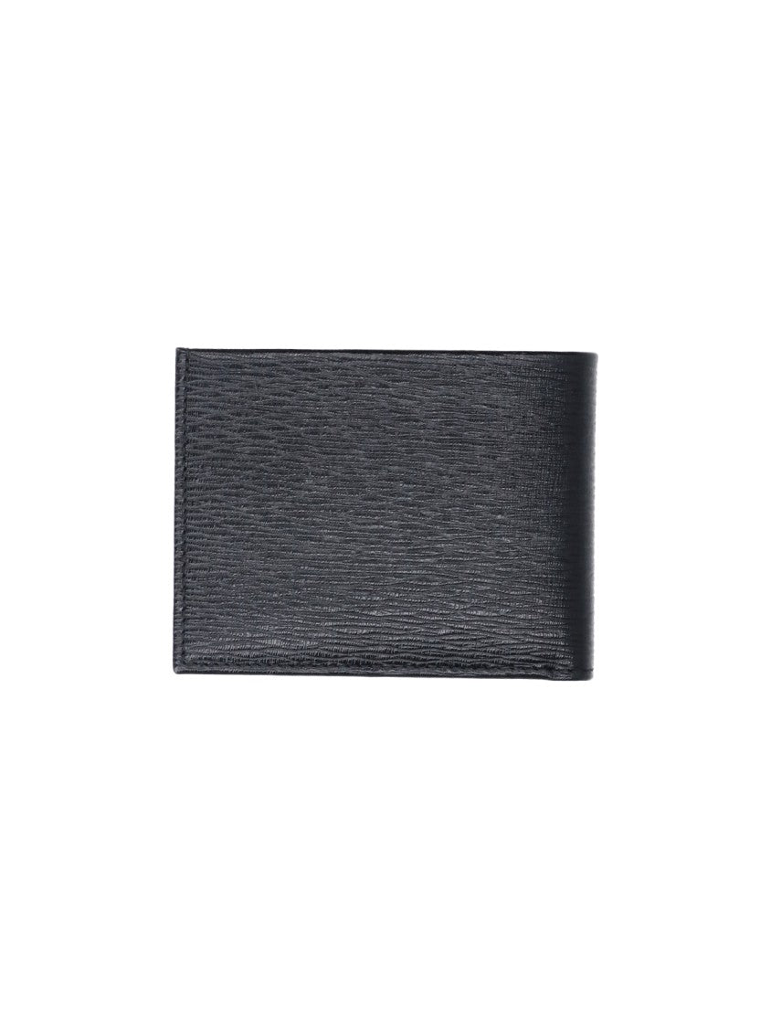 Ferragamo Black Gancini Leather Bi-Fold Wallet