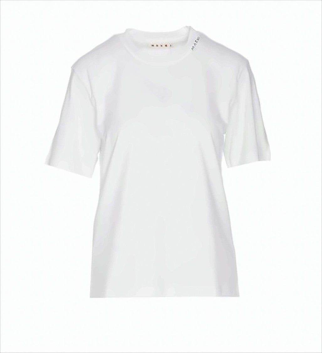 Marni Relaxed Fit Short-Sleeved T-Shirt With Signature Logo Detail