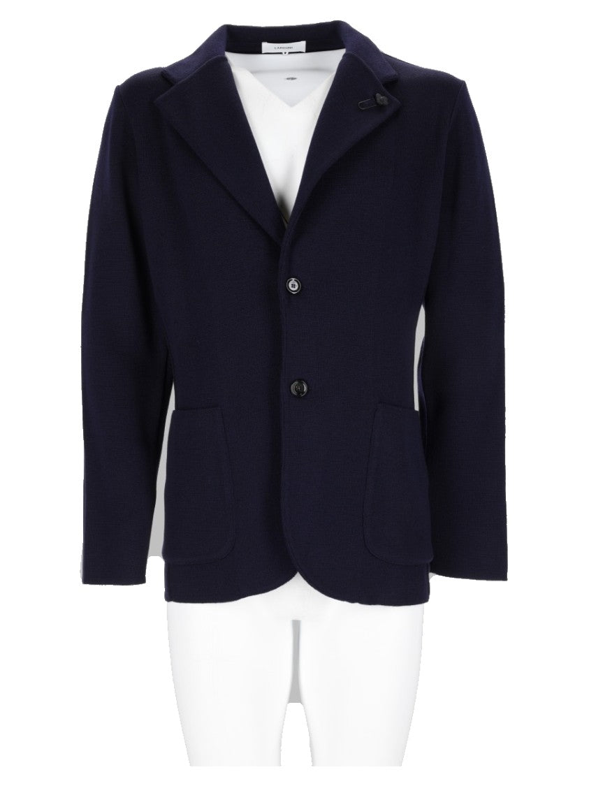 Lardini Classic Tailored Blue Wool Blazer