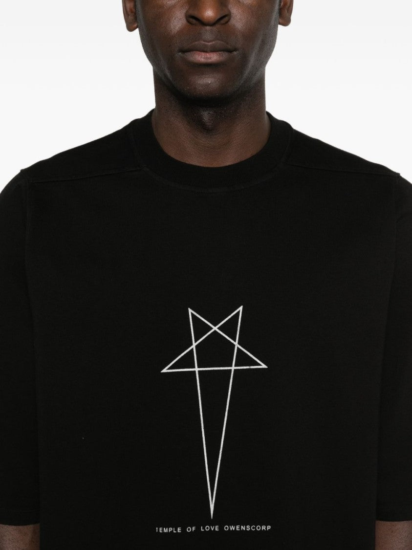 Drkshdw Crew Neck T-Shirt With Minimalist Star Print