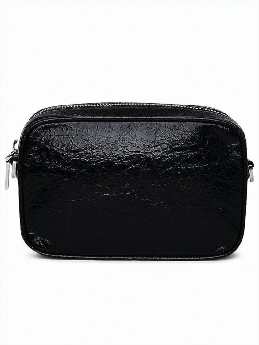 Golden Goose Glossy Black Lambskin Shoulder Bag
