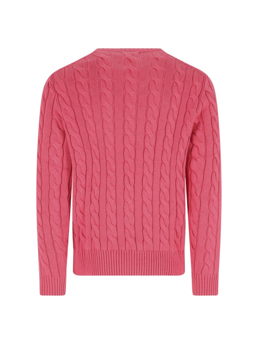 Polo Ralph Lauren Red Cable Knit Crewneck Sweater