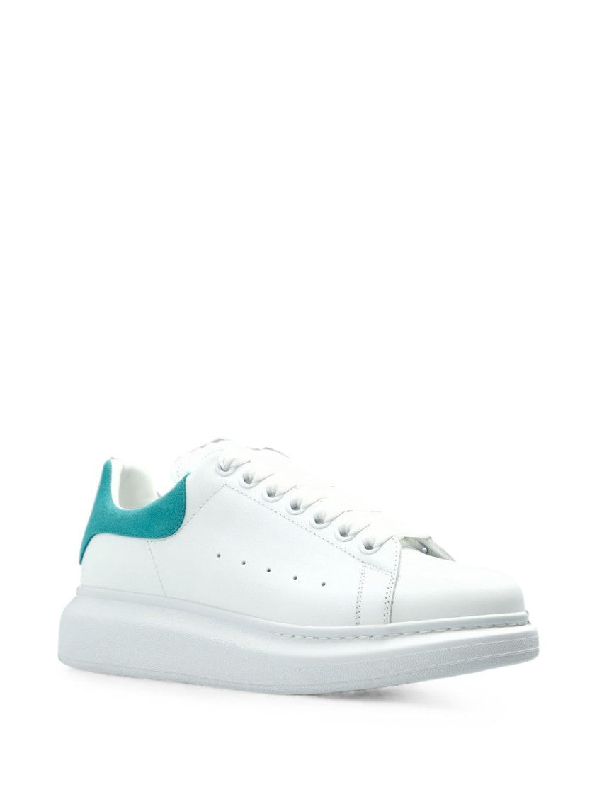 Alexander Mcqueen White Oversized Turquoise Heel Sneakers