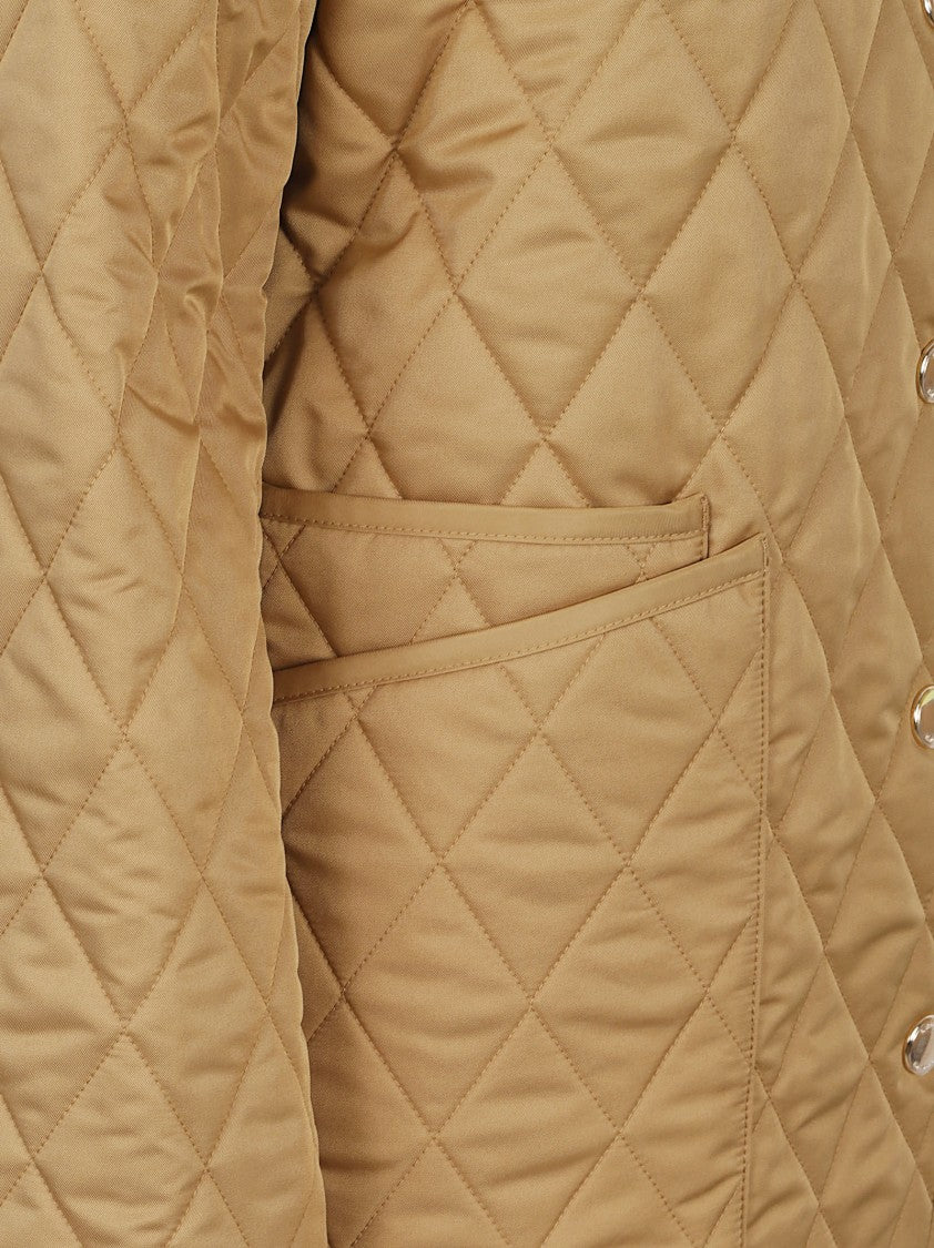 Burberry Nylon Quilted Corduroy Collar Jacket