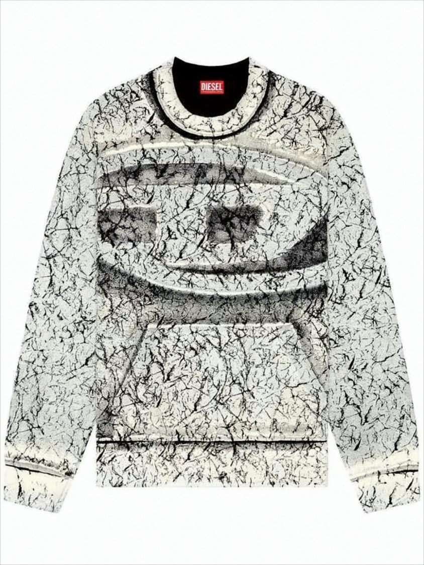 Diesel Textured Crack Pattern Long-Sleeve Shirt