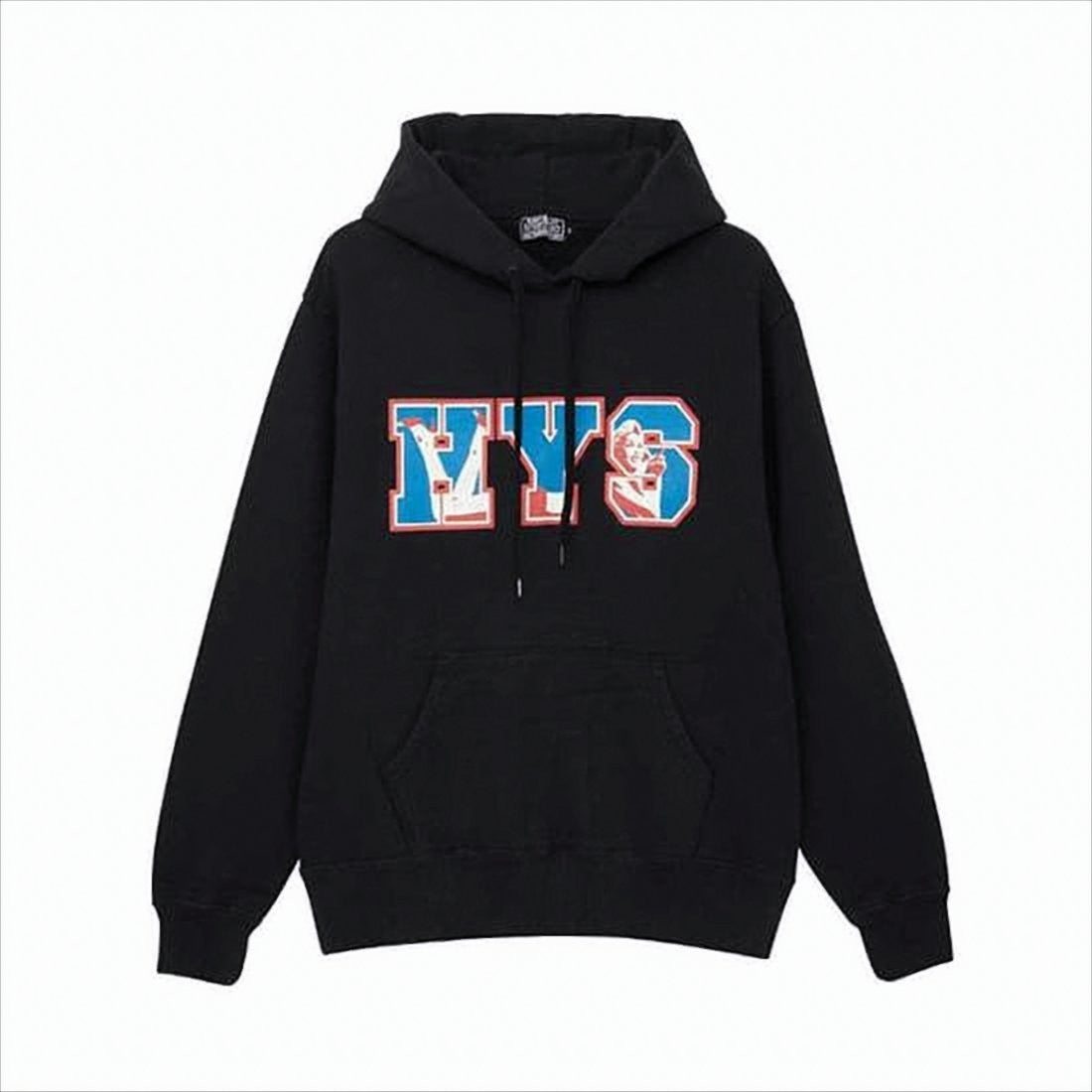 Hysteric Glamour Classic Black Hooded Sweatshirt With Bold Graphic Print