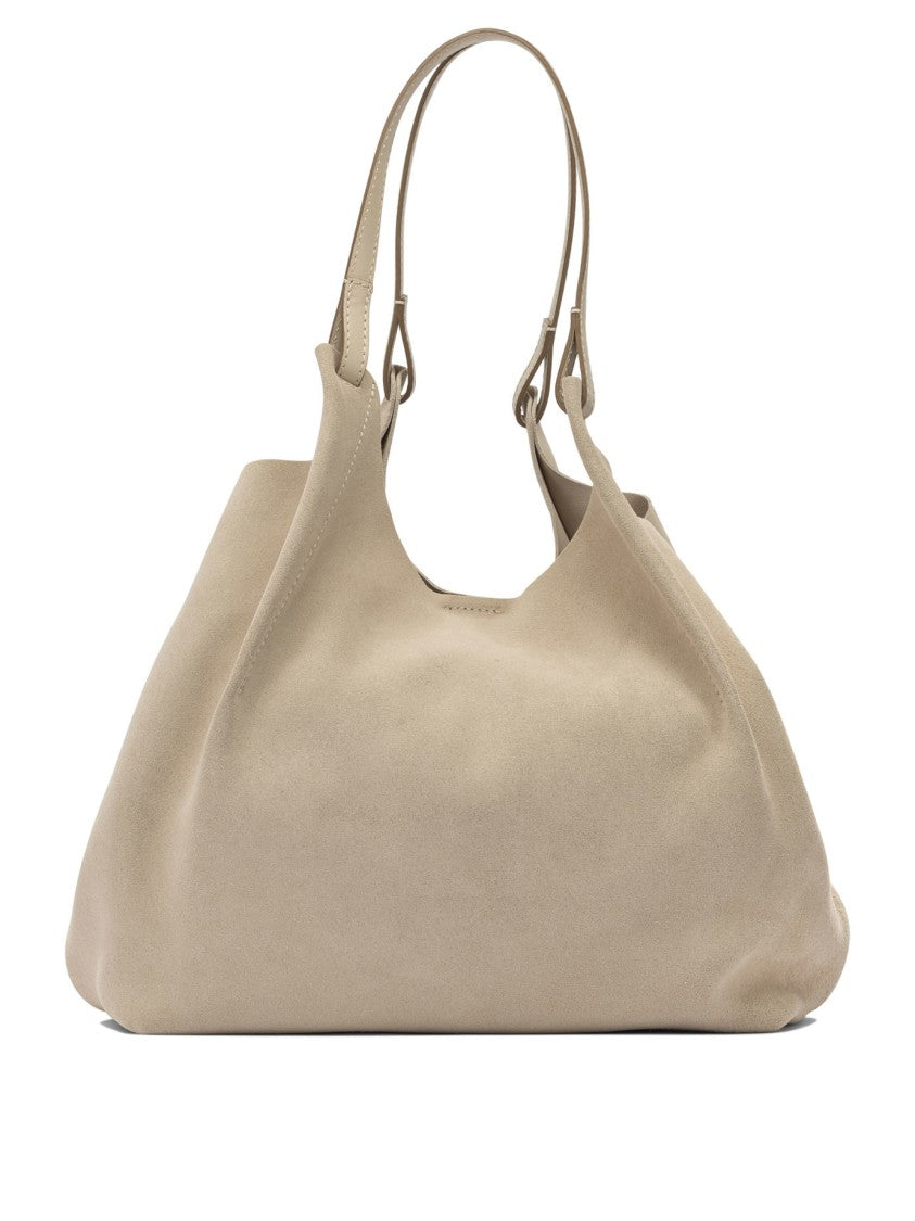 Gianni Chiarini Beige Suede And Leather Shoulder Bag