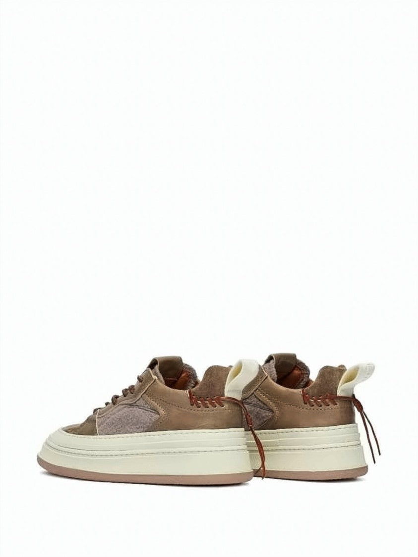 Buttero Low-Top Sneakers With Suede And Textured Fabric Panels