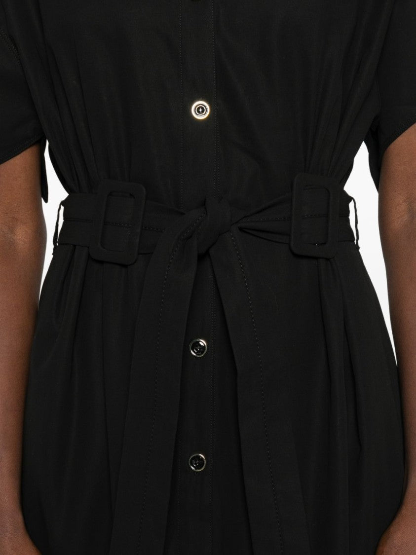 Pinko Black Cotton Buttoned Day Dress