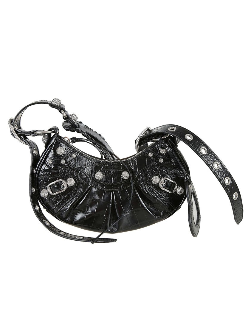 Balenciaga Curved Silhouette Textured Calf Skin Bag