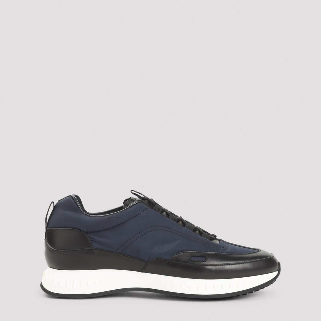 John Lobb Leather Sneakers With Navy And Black Detailing