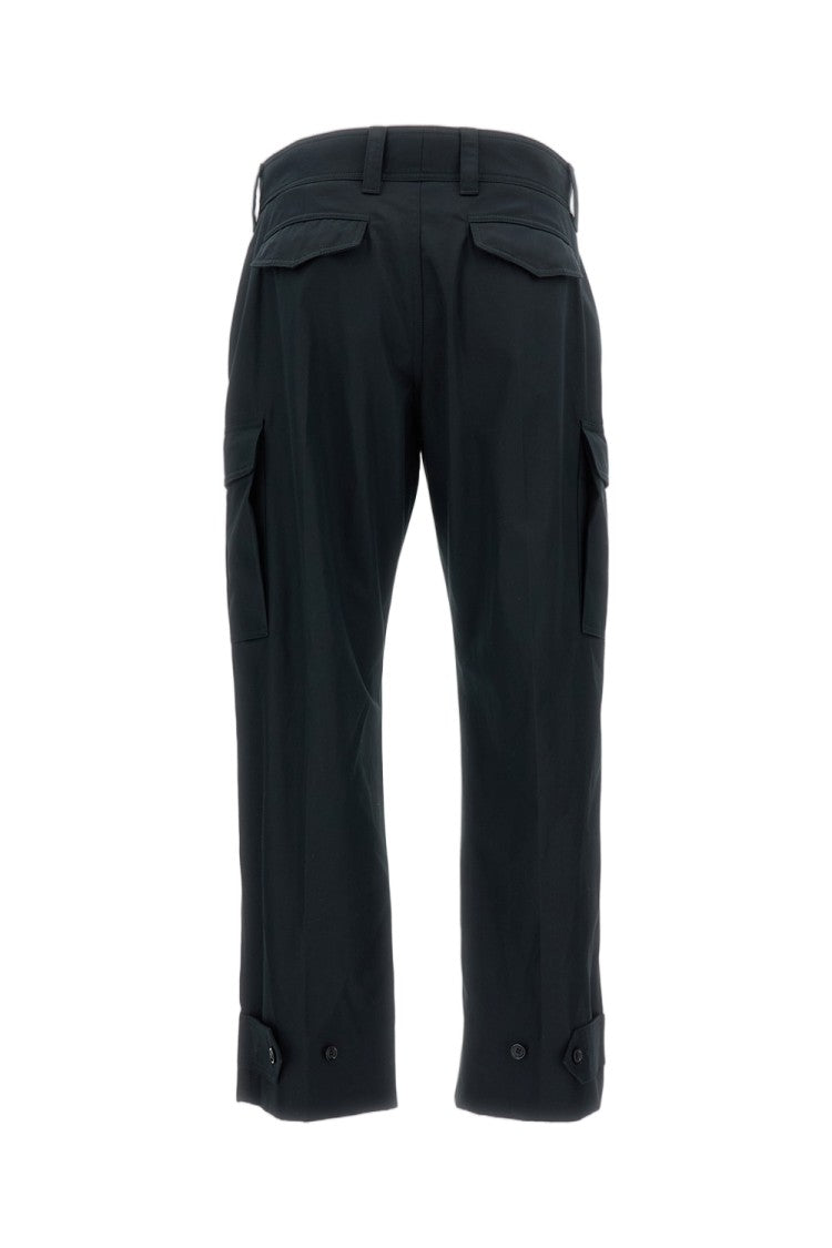 Alexander Mcqueen Tailored Black Cargo Trousers With Functional Flap Pockets