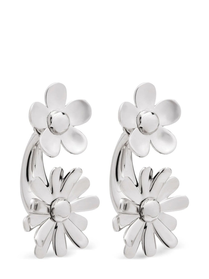 Marc Jacobs Silver Brass Daisy Wild Earrings