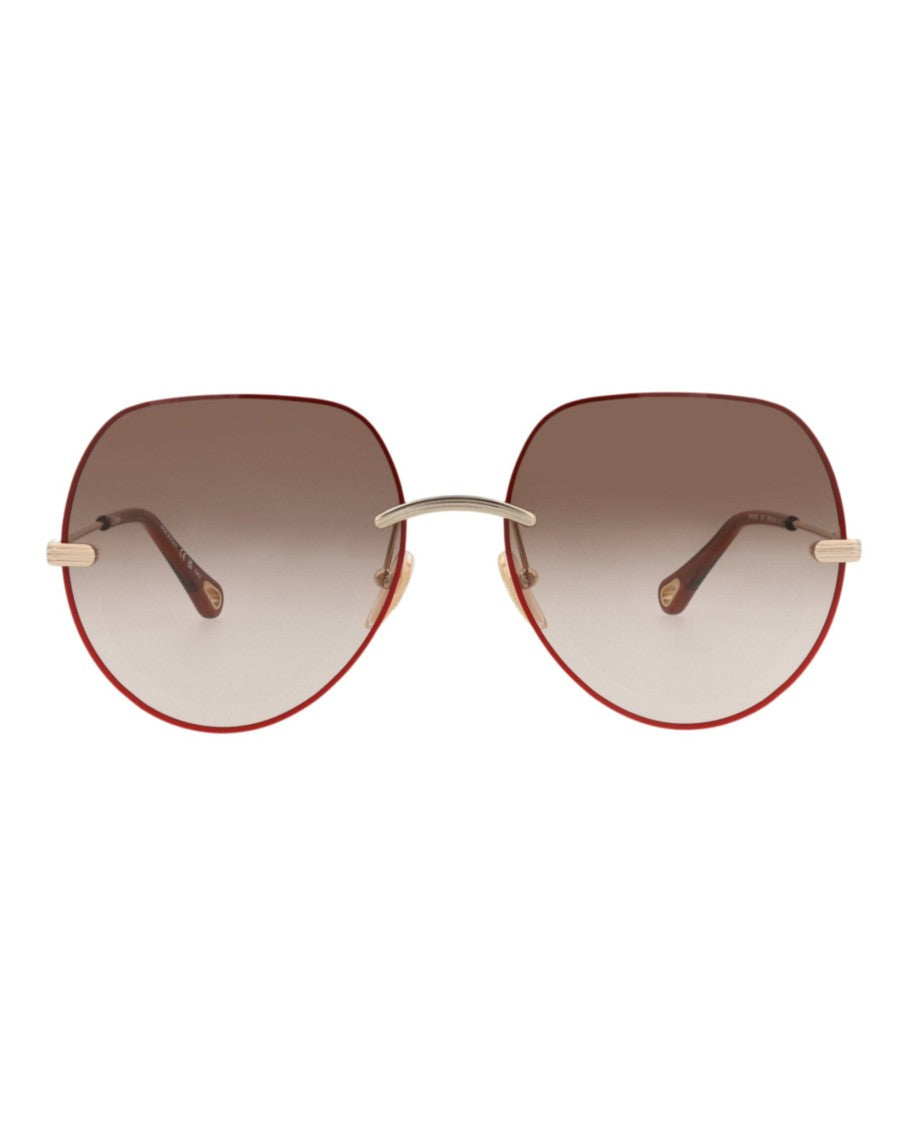 Chloé Round-Frame Metal Sunglasses