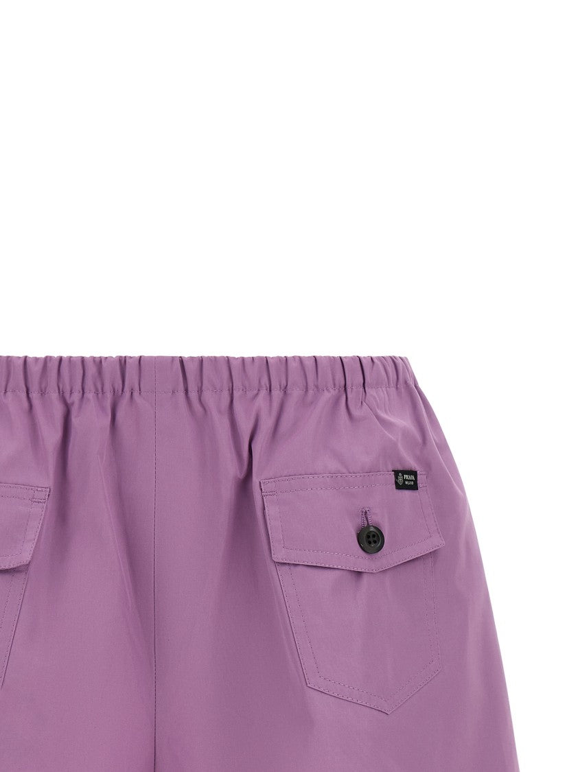 Prada Casual Cotton Poplin Shorts With Flap Pockets