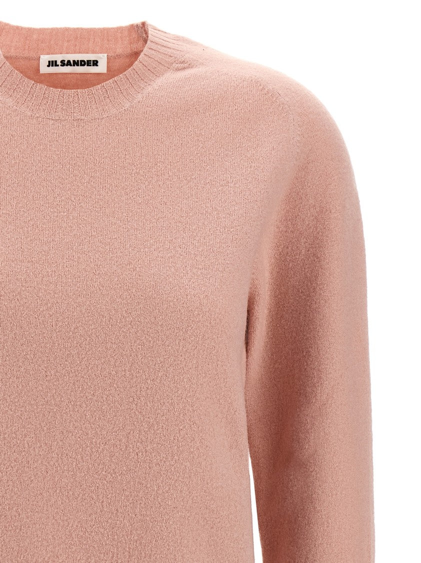 Jil Sander Classic Crew Neck Wool Sweater With Ribbed Detailing