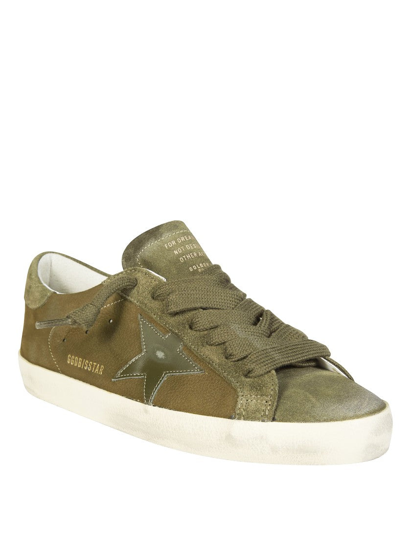 Golden Goose Green Suede Grey Leather Star Sneakers