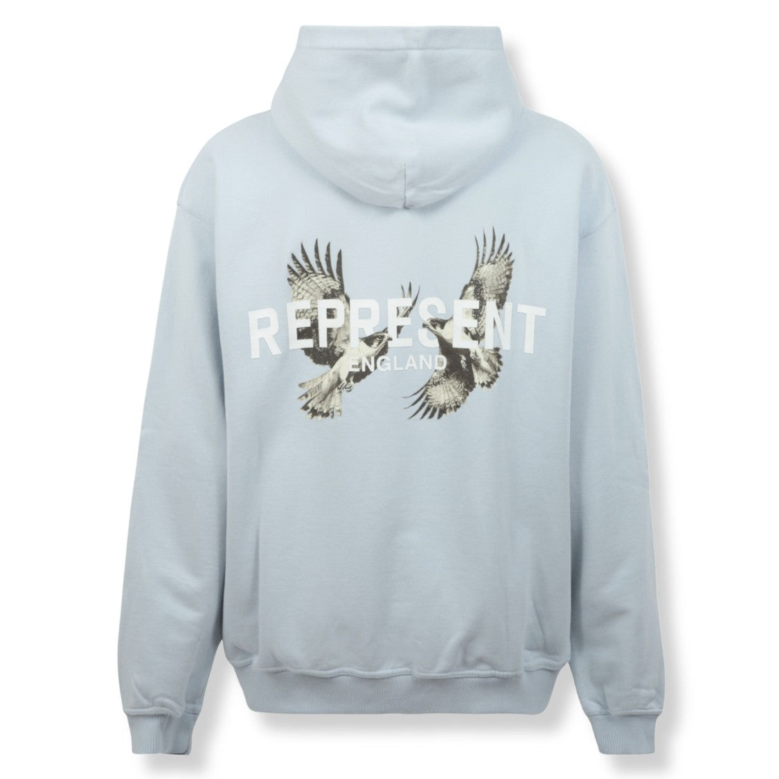 Represent Light Blue Hoodie With Ribbed Accents
