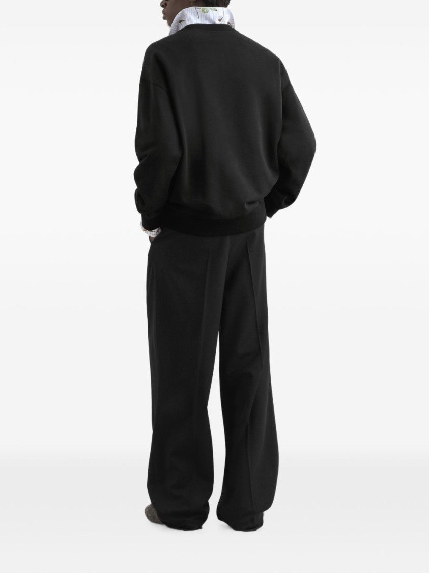 Dolce & Gabbana Black Relaxed Fit Script Logo Sweater