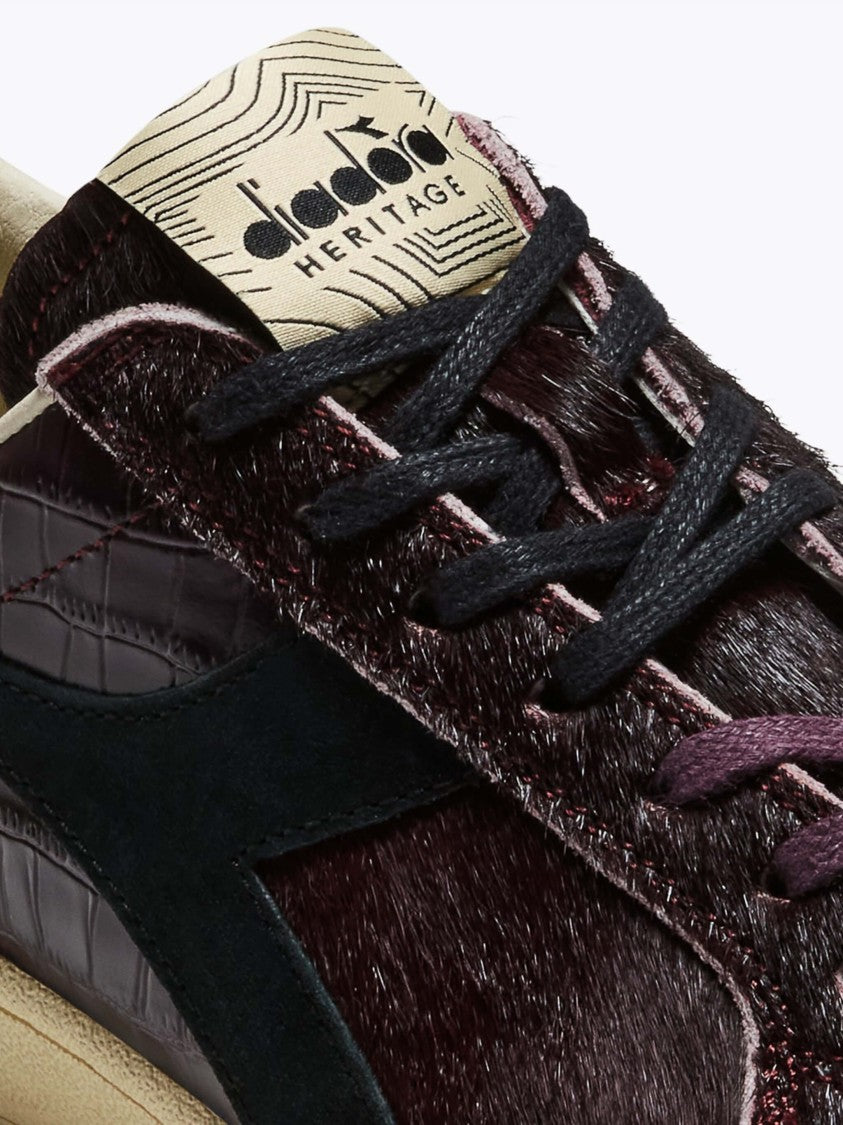 Diadora Croc-Embossed Pony Hair Low-Top Sneakers