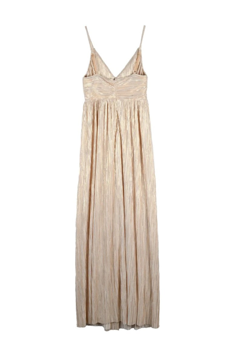 Sabina Musayev Pleated Maxi Dress - Gold