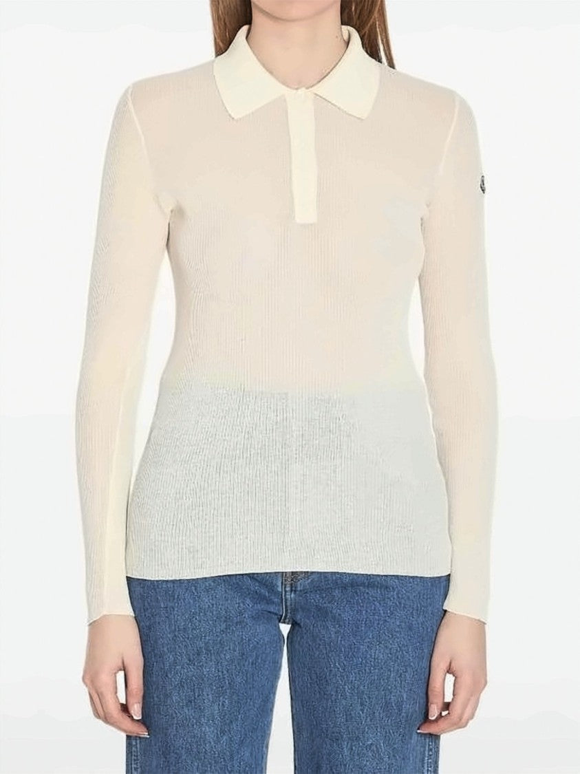 Moncler Fitted Knit Polo Shirt