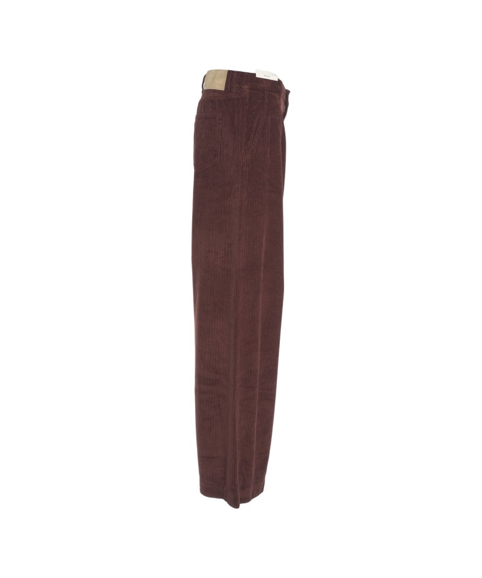 Pt Torino Ribbed Corduroy Trousers With High Waist And Effortless Appeal