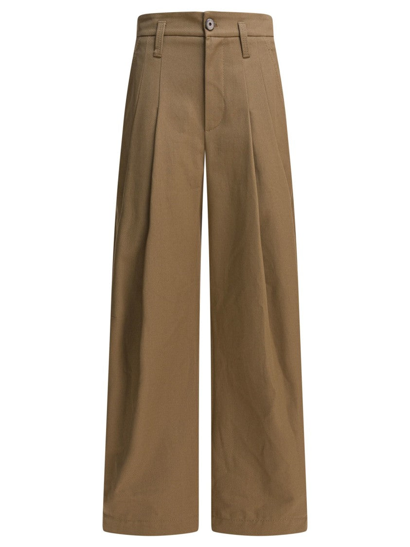 Brunello Cucinelli Cropped Wide-Leg Trousers With High Waist