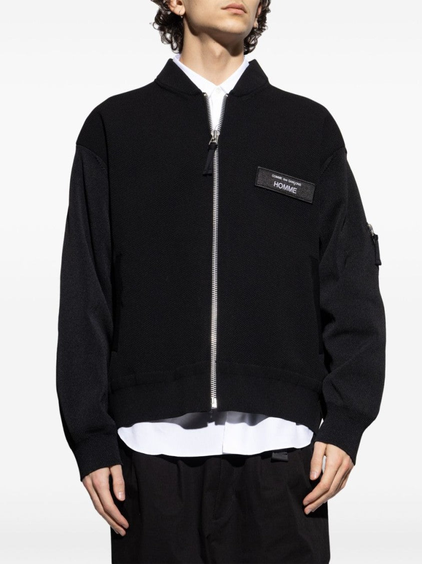 Comme Des Garçons Bomber Jacket With Logo Patch