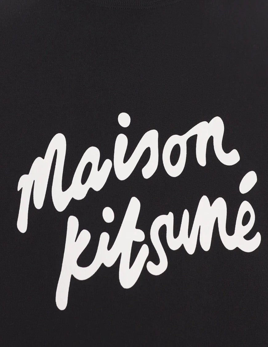 Maison Kitsuné Long-Sleeve Crewneck Top With Handwritten Script