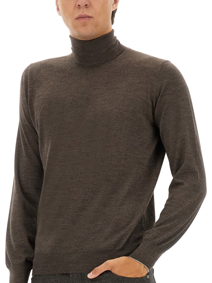 Brunello Cucinelli Fine-Knit Turtleneck Sweater With Ribbed Detailing