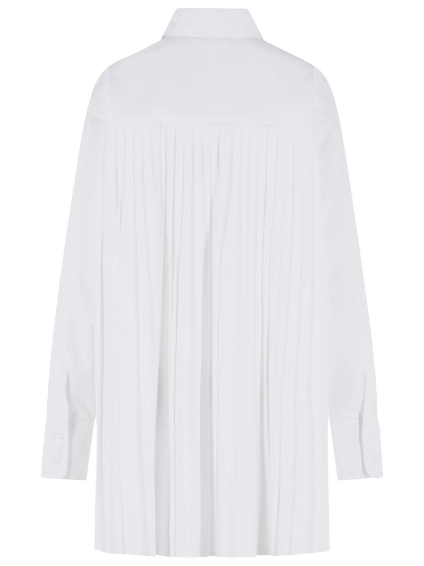 Sportmax 'Nespolo' White Cotton Blend Shirt Dress