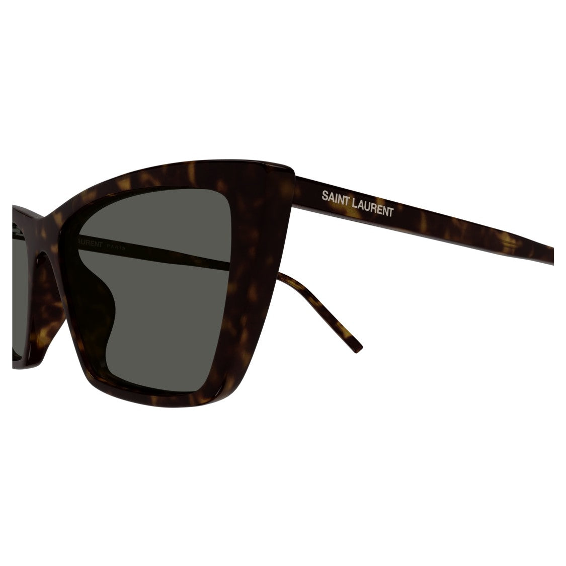 Saint Laurent Sl 737 Mica Thin Angular Cat-Eye Tortoiseshell Frame Sunglasses