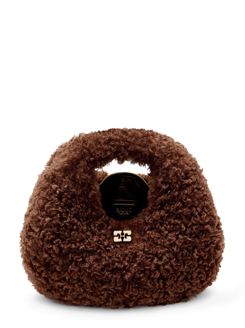 Ganni Rounded Faux Fur Tote Bag