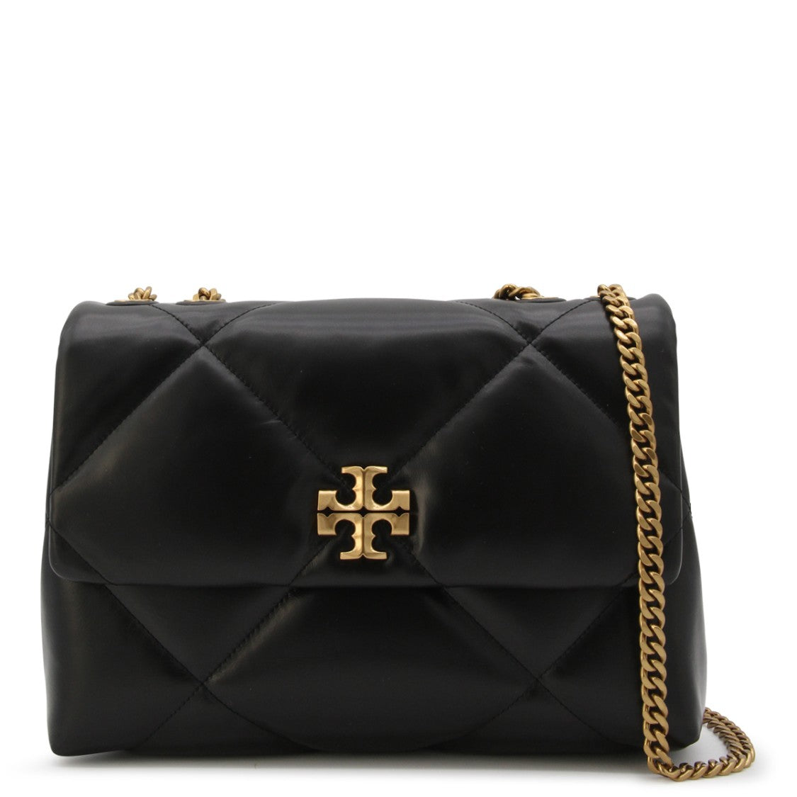 Tory Burch Black Leather Kira Diamond Shoulder Bag